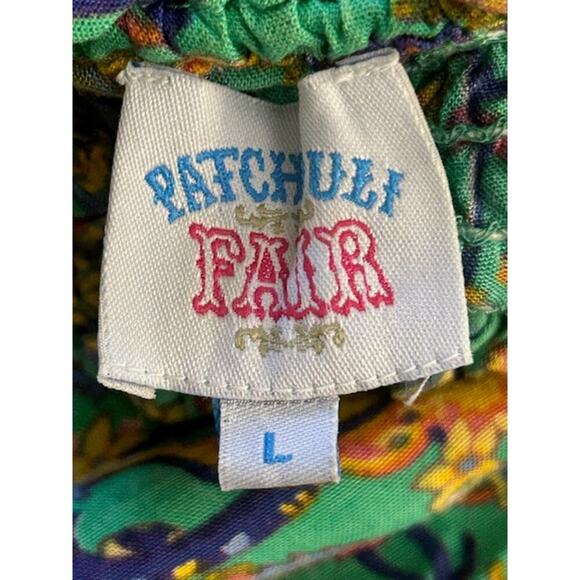 Patchouli Fair Boho Maxi Dress Size L  Paisley Floral, Tassel Tie Waist - Picture 4 of 6